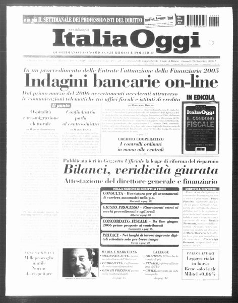 Italia oggi : quotidiano di economia finanza e politica